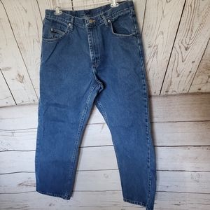 Wrangler men's relaxed fit five pocket jeans blue 35X28